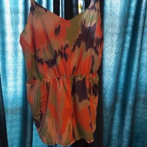 Spaghetti strap multi-pastel colored romper